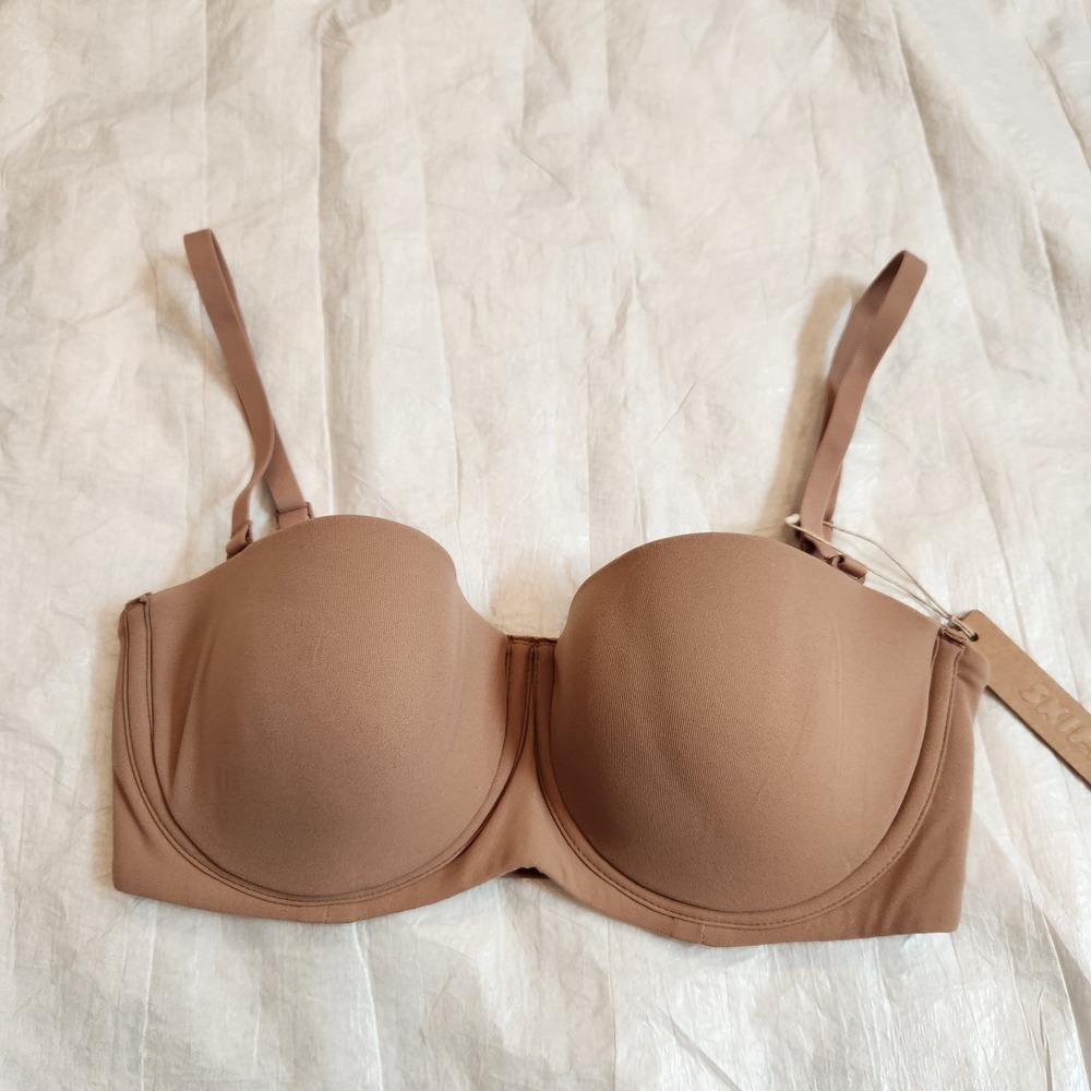 New SKIMS Fits Everybody Strapless Bra Sienna Brown 32C BA-BAN-3151 Convertible